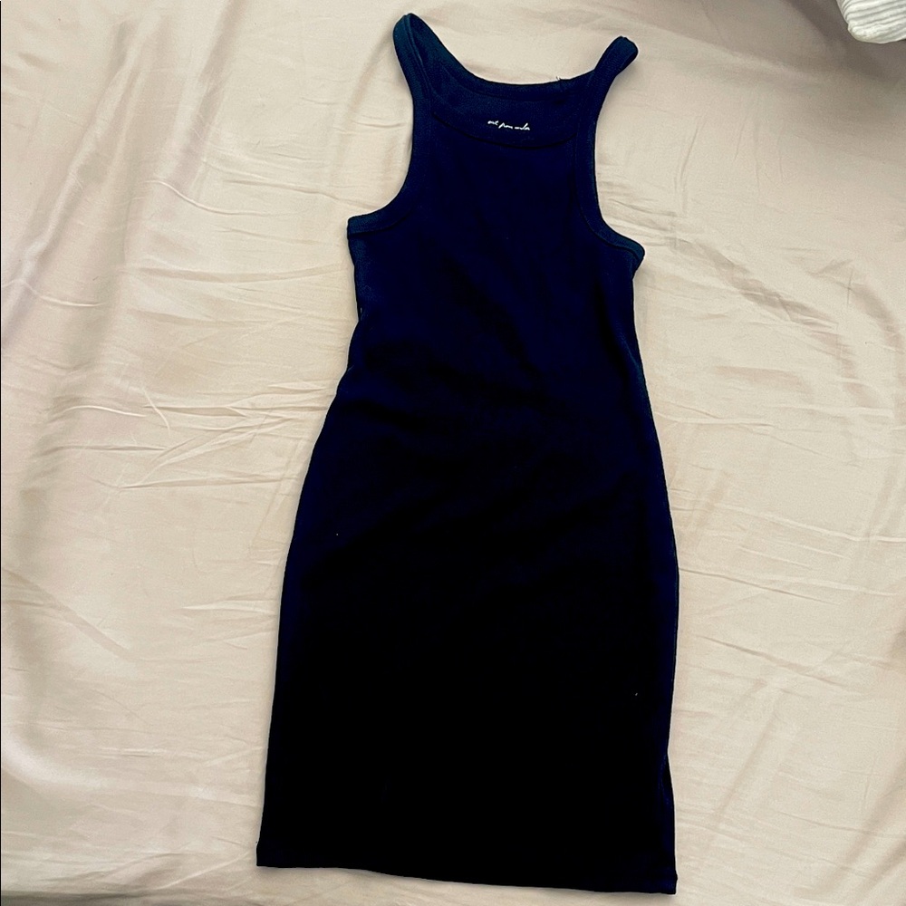 Black ribbed XS dress. Brand is “out from under”